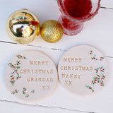 Round Grandad Christmas Coaster