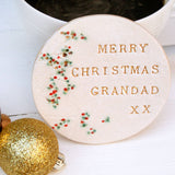 Round Grandad Christmas Coaster