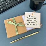 Personalised Goodbye Tension Hello Pension Ceramic Coaster