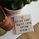 Retirement Star Ceramic Coaster - Personalised Coffee Break Retiring Gift - Retired Gift Idea