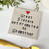 Godparent Ceramic Coaster - Personalised Godmother/Godfather Gift