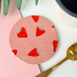 Colourful Fruit Themed Coasters, Set Of Four Ceramic Coasters