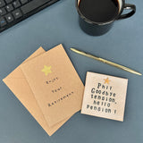 Personalised Goodbye Tension Hello Pension Ceramic Coaster