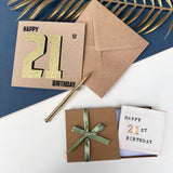 21st Black And Gold Birthday Card