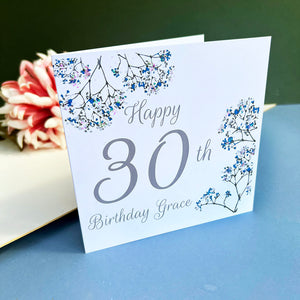 Personalised Floral Birthday Milestone Card