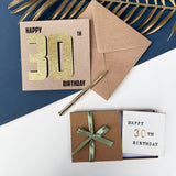 30th Black And Gold Birthday Card