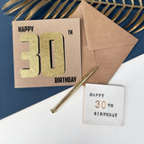 30th Black And Gold Birthday Card