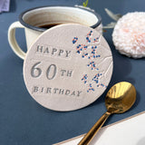 60th Birthday Floral Coaster
