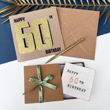60th Black And Gold Birthday Card