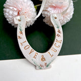 Forest Themed Love And Luck Ceramic Wedding Horseshoe