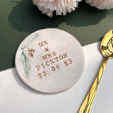 Forest Theme Mr And Mrs Set of Two Wedding Coasters - Personalised Wedding Gift