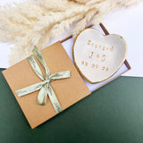 Gold Heart Shaped Engagement Dish with Gold Leaf