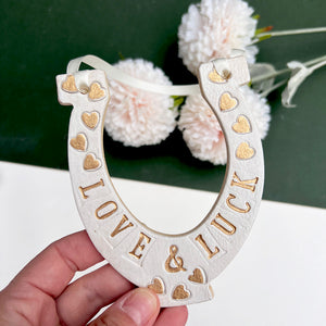 Love and Luck Gold Hearts Horseshoe