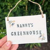 Nanny's Greenhouse Sign with Bees