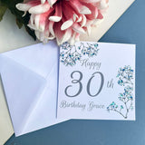 Personalised Floral Birthday Milestone Card