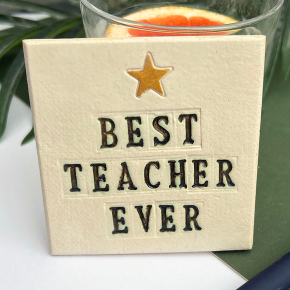 Best Teacher Ceramic Coaster