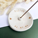 White And Gold Personalised Birthday Incense Dish