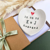Black And Red Heart Shaped Engagement Dish