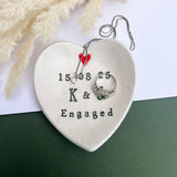 Black And Red Heart Shaped Engagement Dish