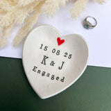 Black And Red Heart Shaped Engagement Dish