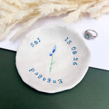 Floral Blue Engagement Dish