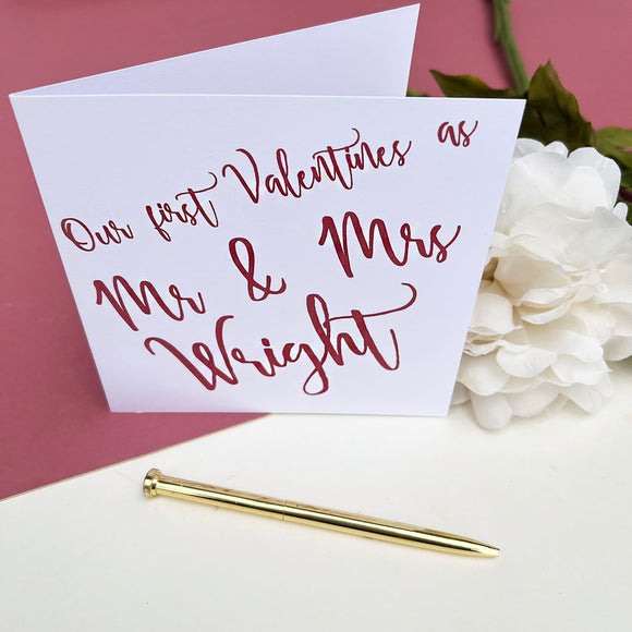 First Valentine's Day As Mr And Mrs Card
