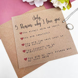 Five Reasons I Love You Valentine's Card - Personalised Greetings Card