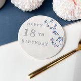 18th Birthday Floral Coaster