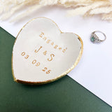 Gold Heart Shaped Engagement Dish with Gold Leaf