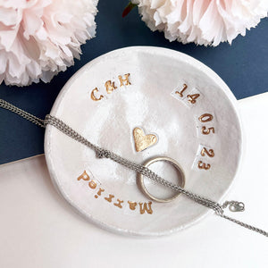 Personalised Married Wedding Ring Dish