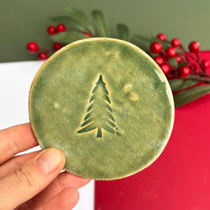 Green Christmas Tree Coasters