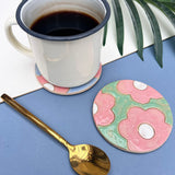 Round Retro Floral Coasters