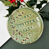 Green Christmas Grandparent Coaster