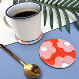 Round Retro Floral Coasters