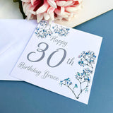 Personalised Floral Birthday Milestone Card