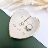 Gold Heart Shaped Engagement Dish with Gold Leaf