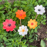 Ceramic Flower Cane Toppers And Bee Bath