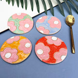 Round Retro Floral Coasters