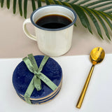 Dark Blue Ceramic Coasters - Kitchen Decor