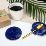 Dark Blue Ceramic Coasters - Kitchen Decor