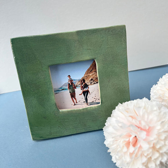 Plain Green Ceramic Wall Photo Frame