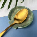 Plain Green Ceramic Spoon Rest