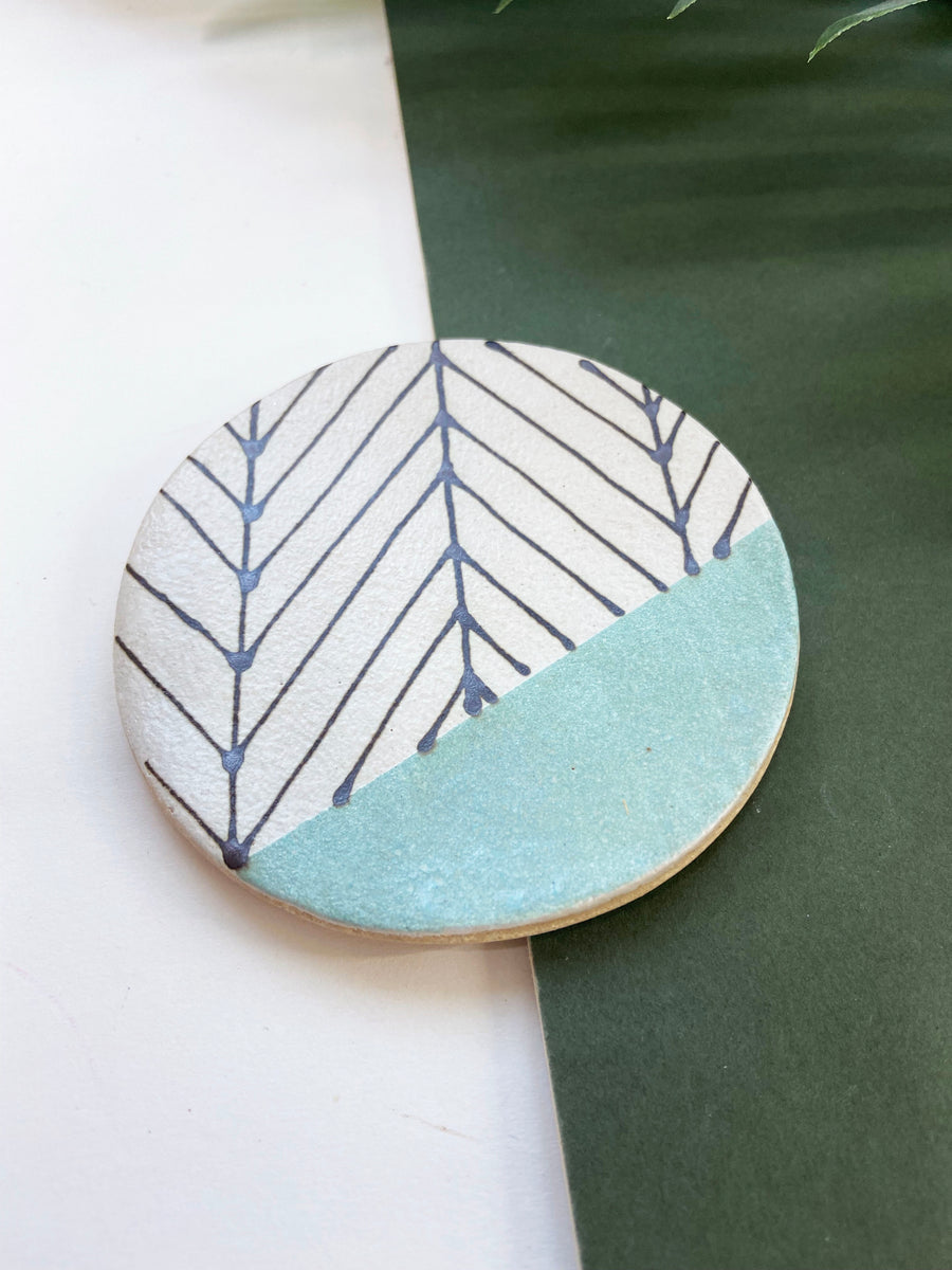 Light Blue Herringbone Coasters [Seconds Sale] – Ceramic-Gifts | Juliet ...