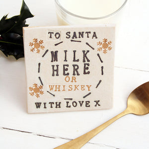 Santa's Milk Ceramic Coaster