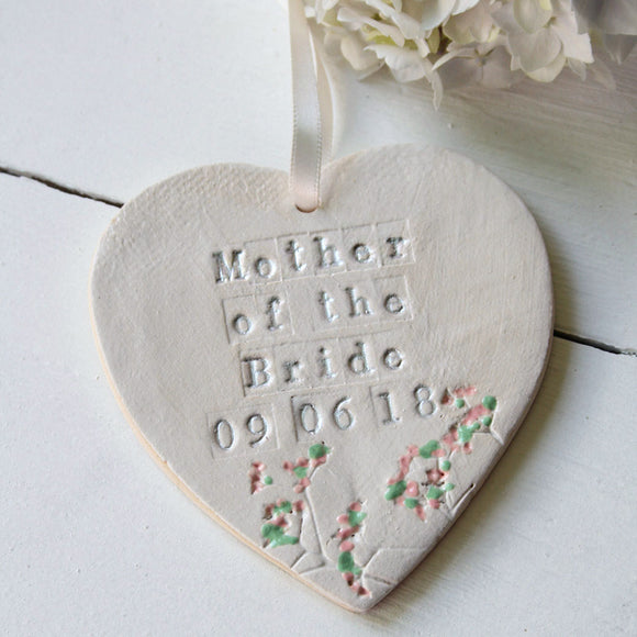 Mother of the Bride Ceramic Heart