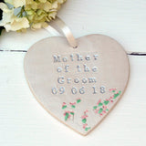 Mother of the Groom Ceramic Heart
