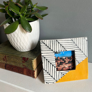 Mustard Herringbone Wall Photo Frame