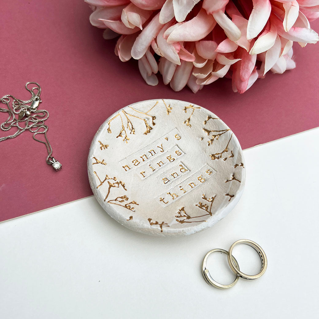 Rings and Things Ceramic Jewellery Dish Handmade Personalised Ring D