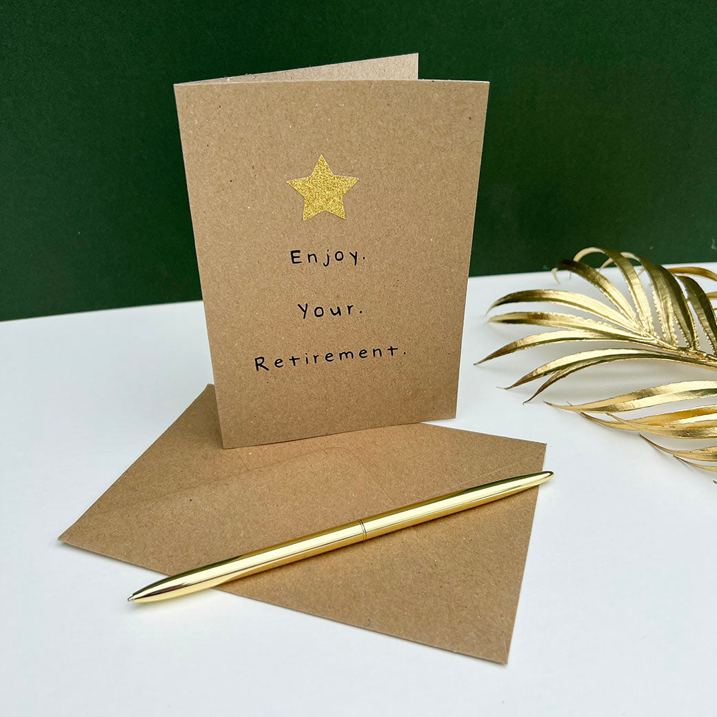 Enjoy Your Retirement Star Card – Ceramic-Gifts | Juliet Reeves Designs