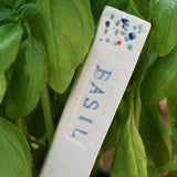 Blue Floral Herb And Vegetable Markers